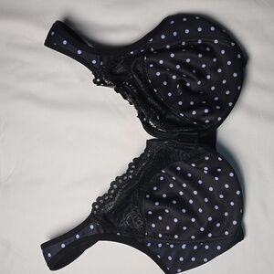Glamorise Black and Purple Polka Dot Bra